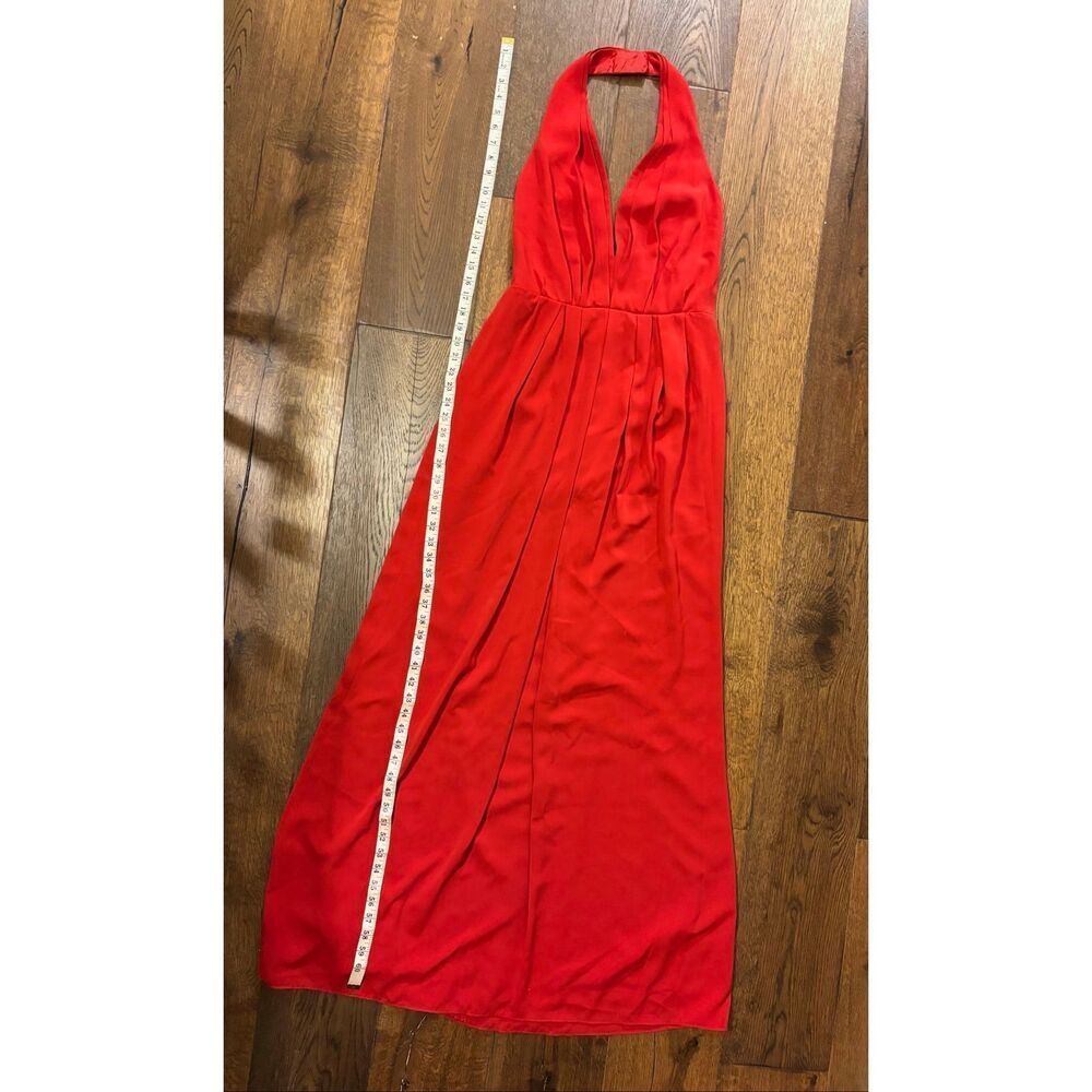 Jill Stuart red halter plunge maxi dress gown sz 8 semi formal - Picture 8 of 11